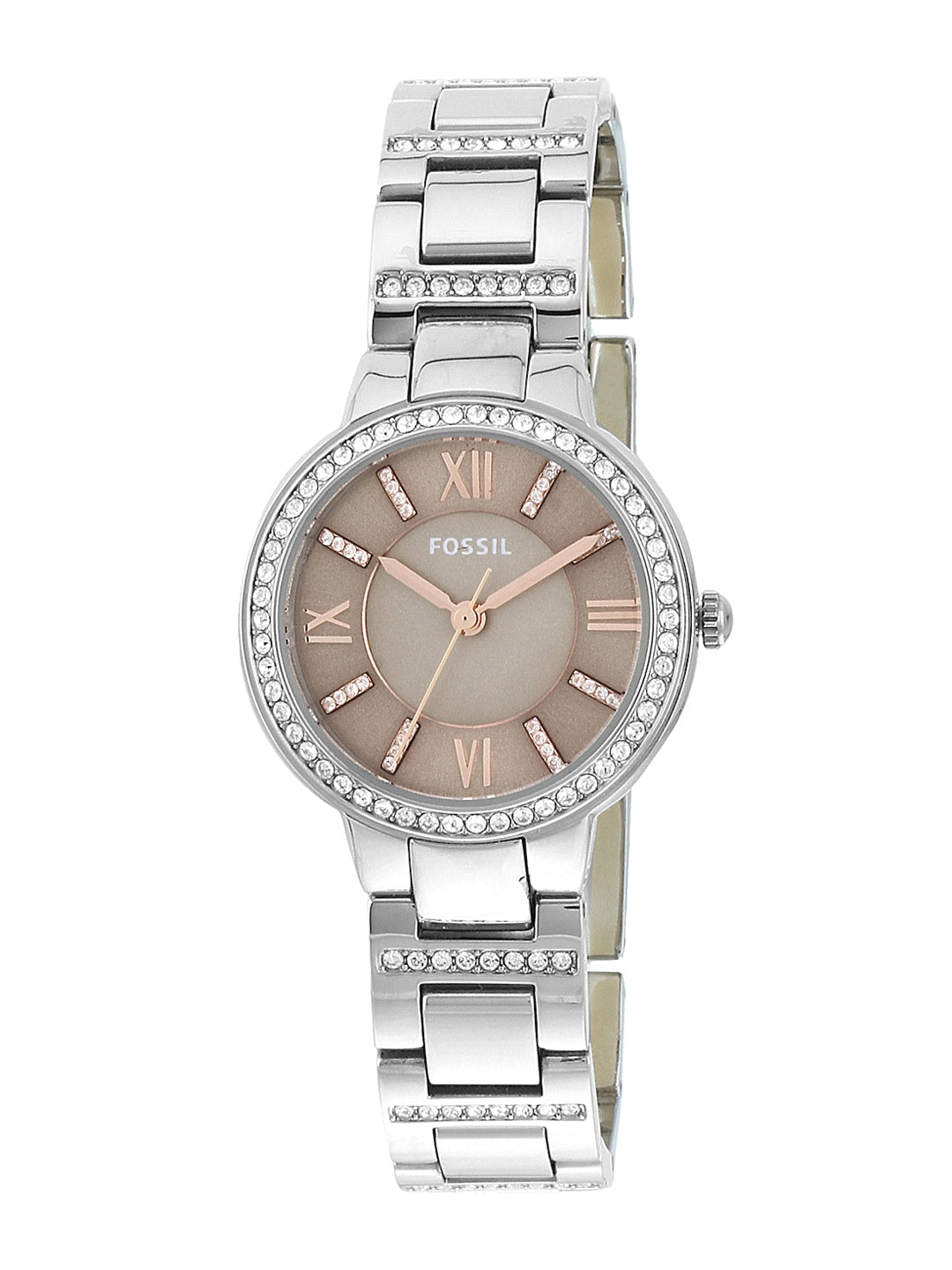 Fossil Virginia Taupe Dial Silver Steel Strap Watch for Women - ES4147 Watches Fossil   