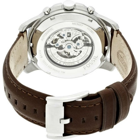 Fossil Grant Automatic White Dial Brown Leather Strap Watch for Men -  ME3027 Watches Fossil   