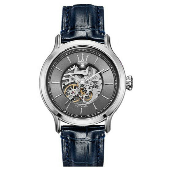 Maserati Epoca Automatic Skeleton Dial Black Leather Strap Watch For Men - R8821118002 Watches Maserati   