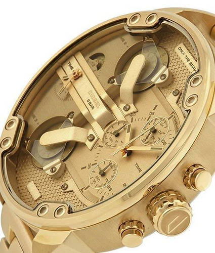 Diesel Mr Daddy 2.0 Gold Dial Gold Stainless Steel Watch For Men - DZ7399 Watches Diesel   