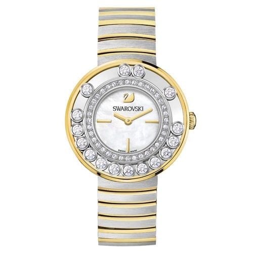 Swarovski Lovely Crystals Mother of Pearl Dial Two Tone Steel Strap Watch for Women - 1187022 Watches Swarovski   