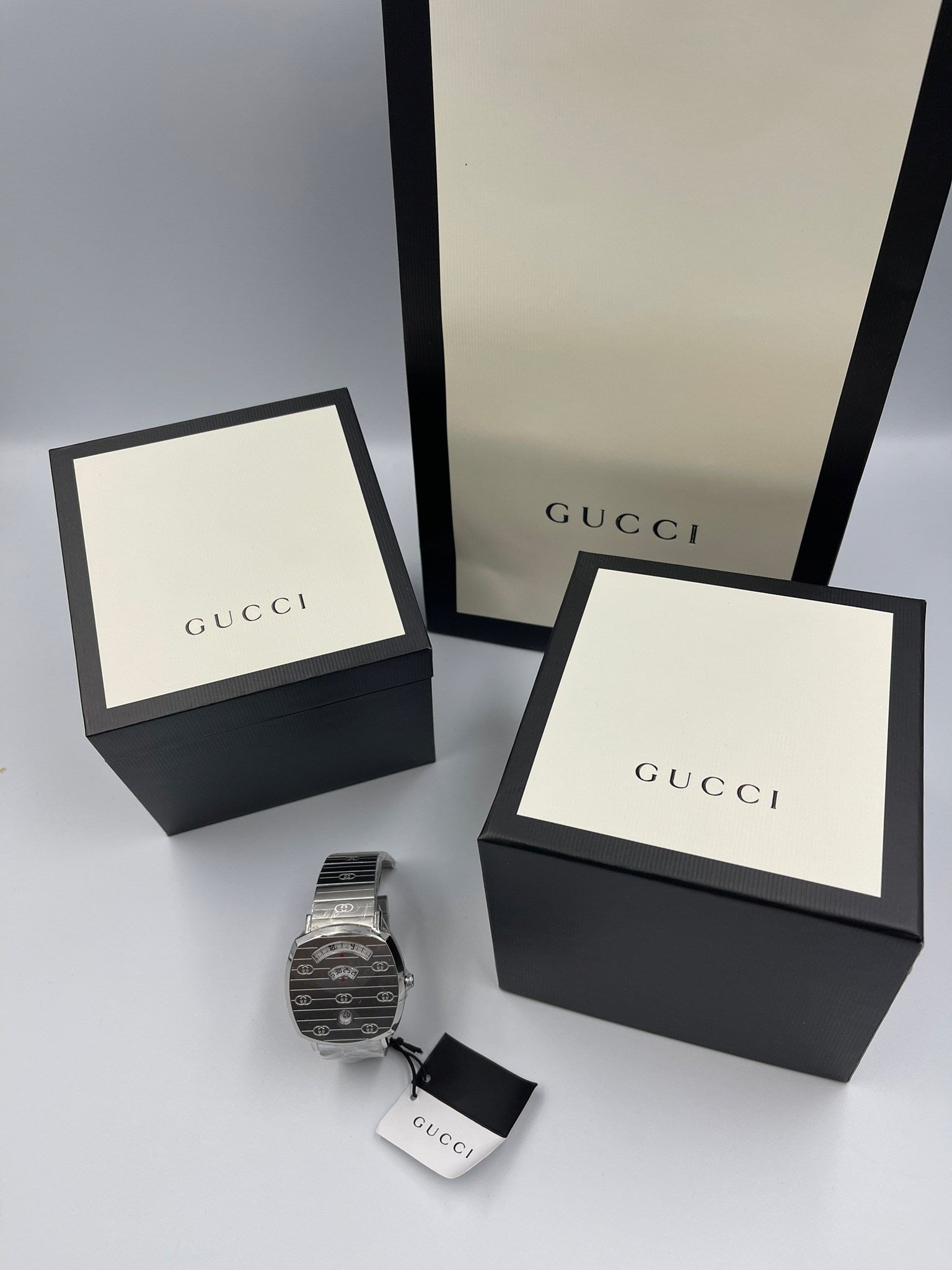 Gucci Grip Silver Dial Silver Steel Strap Watch For Women - YA157410 Watches Gucci   