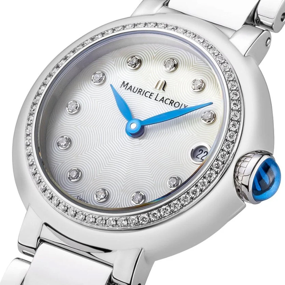 Maurice Lacroix Fiaba Diamonds Mother of Pearl Dial Silver Steel Strap Watch for Women - FA1004-SD502-170-1 Watches Maurice Lacroix   