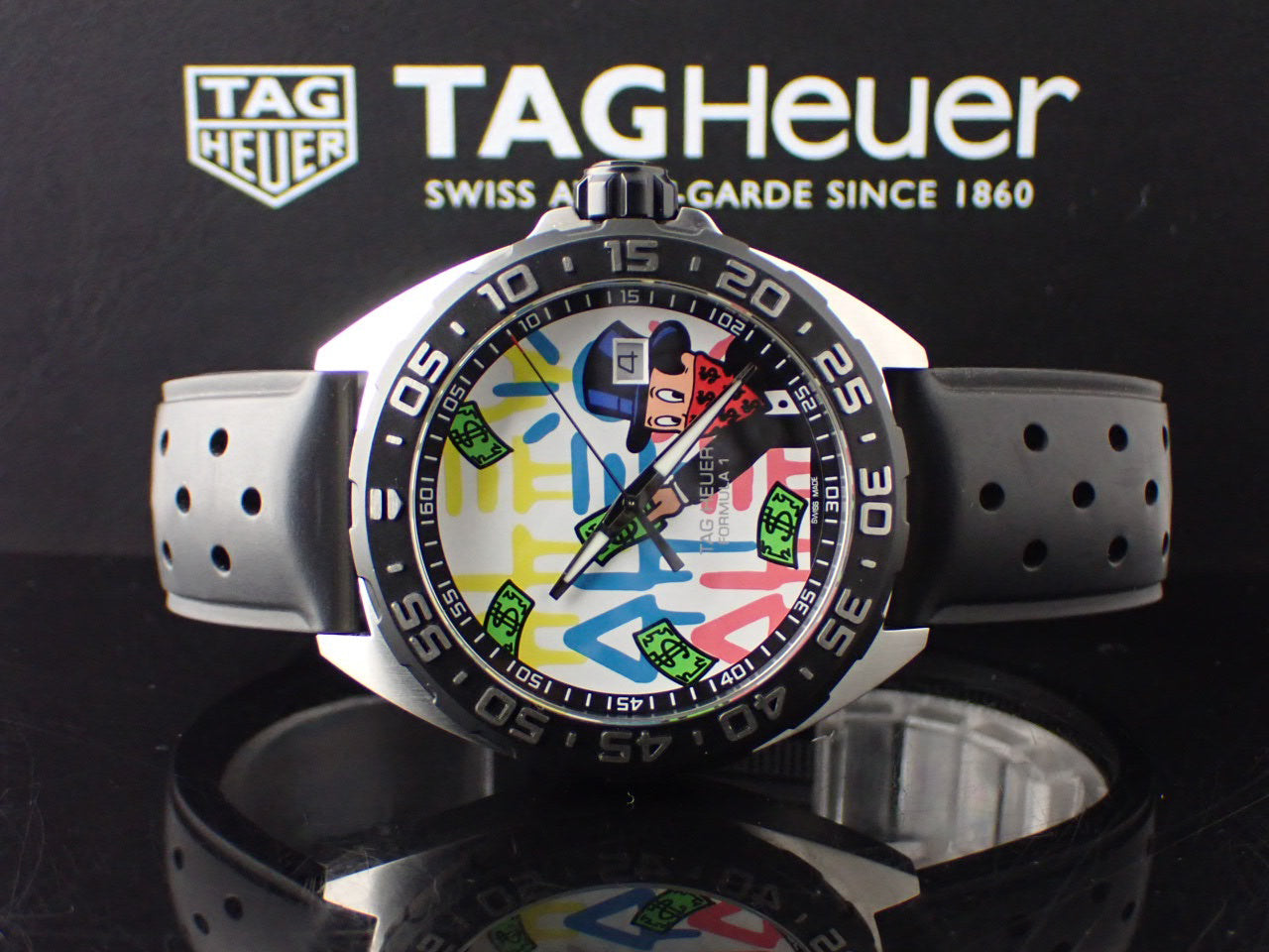 Tag Heuer Formula 1 Alec Monopoly Special Edition Black Rubber Strap Watch for Men - WAZ1119.FT8023 Watches Tag Heuer   