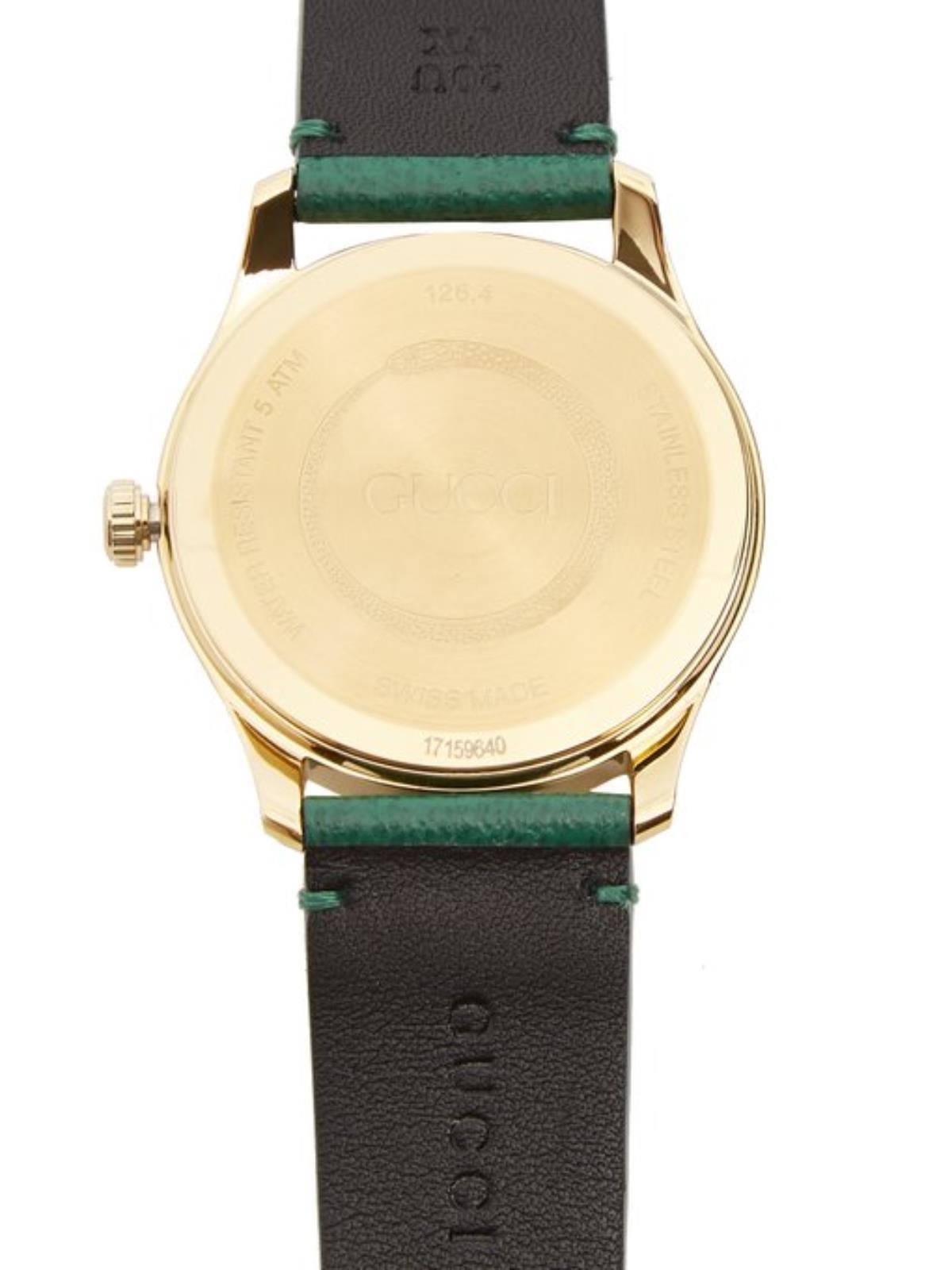 Gucci G Timeless Bee Green Dial Green Leather Strap Watch For Women - YA1264065 Watches Gucci   