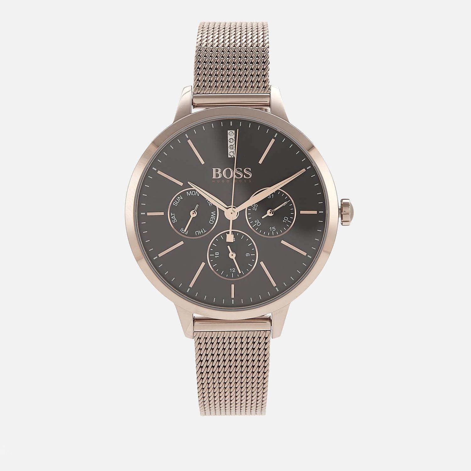 Hugo Boss Symphony Grey Dial Gold Mesh Bracelet Watch for Women - 1502424 Watches Hugo Boss   