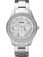 Fossil Stella Silver Dial Silver Steel Strap Watch for Women - ES3588 Watches Fossil   