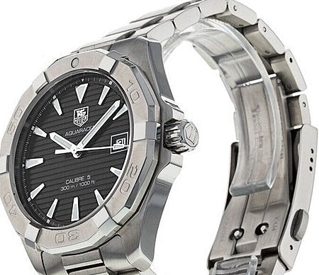 Tag Heuer Aquaracer Automatic 41mm Black Dial Silver Steel Strap Watch for Men - WAY2110.BA0928 Watches Tag Heuer   