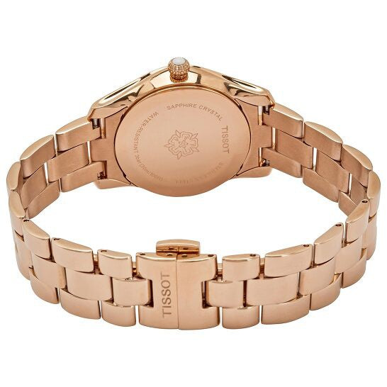 Tissot T Wave Mother of Pearl Dial Rose Gold Stainless Steel Watch For Women - T112.210.33.113.00 Watches Tissot   