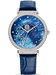 Swarovski Passage Moon Phase Blue Dial Blue Leather Strap Watch for Women - 5613320 Watches Swarovski   