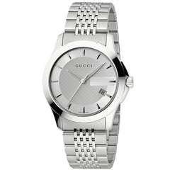 Gucci G Timeless Silver Dial Silver Steel Strap Watch For Men - YA126401 Watches Gucci   