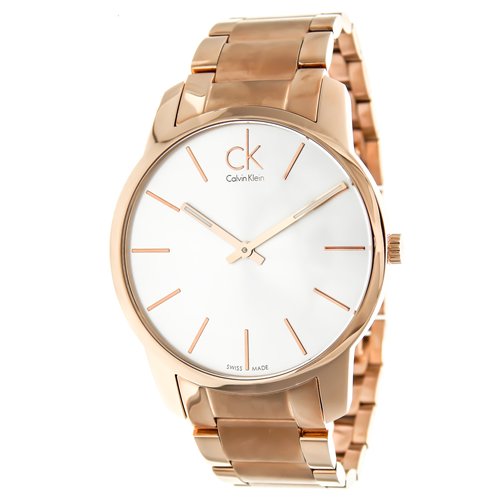 Calvin Klein City White Dial Rose Gold Steel Strap Watch for Men - K2G21646 Watches Calvin Klein   