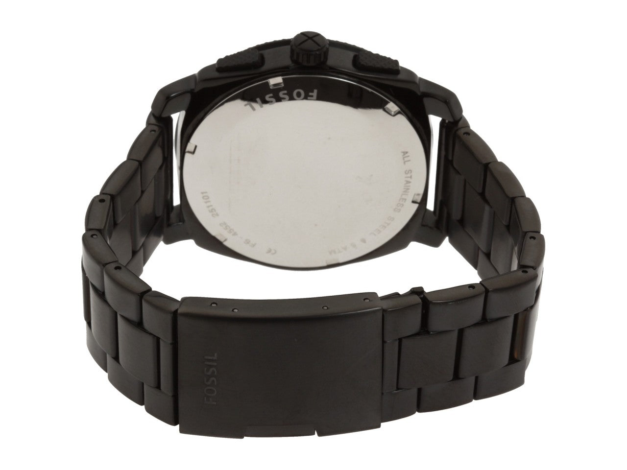 Fossil Machine Chronograph Black Dial Black Steel Strap Watch for Men - FS4552 Watches Fossil   