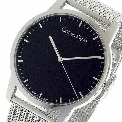 Calvin Klein City Chronograph Black Dial Silver Mesh Bracelet Watch for Men - K2G2G121 Watches Calvin Klein   