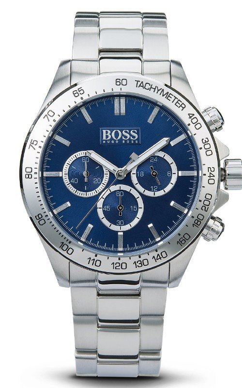 Hugo Boss Ikon Blue Dial Silver Steel Strap Watch for Men - 1512963 Watches Hugo Boss   