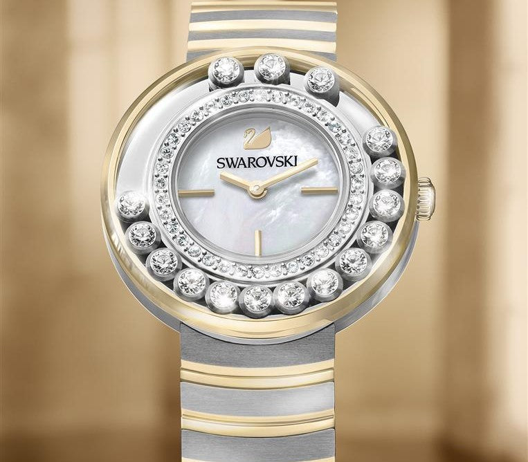 Swarovski Lovely Crystals Mother of Pearl Dial Two Tone Steel Strap Watch for Women - 1187022 Watches Swarovski   