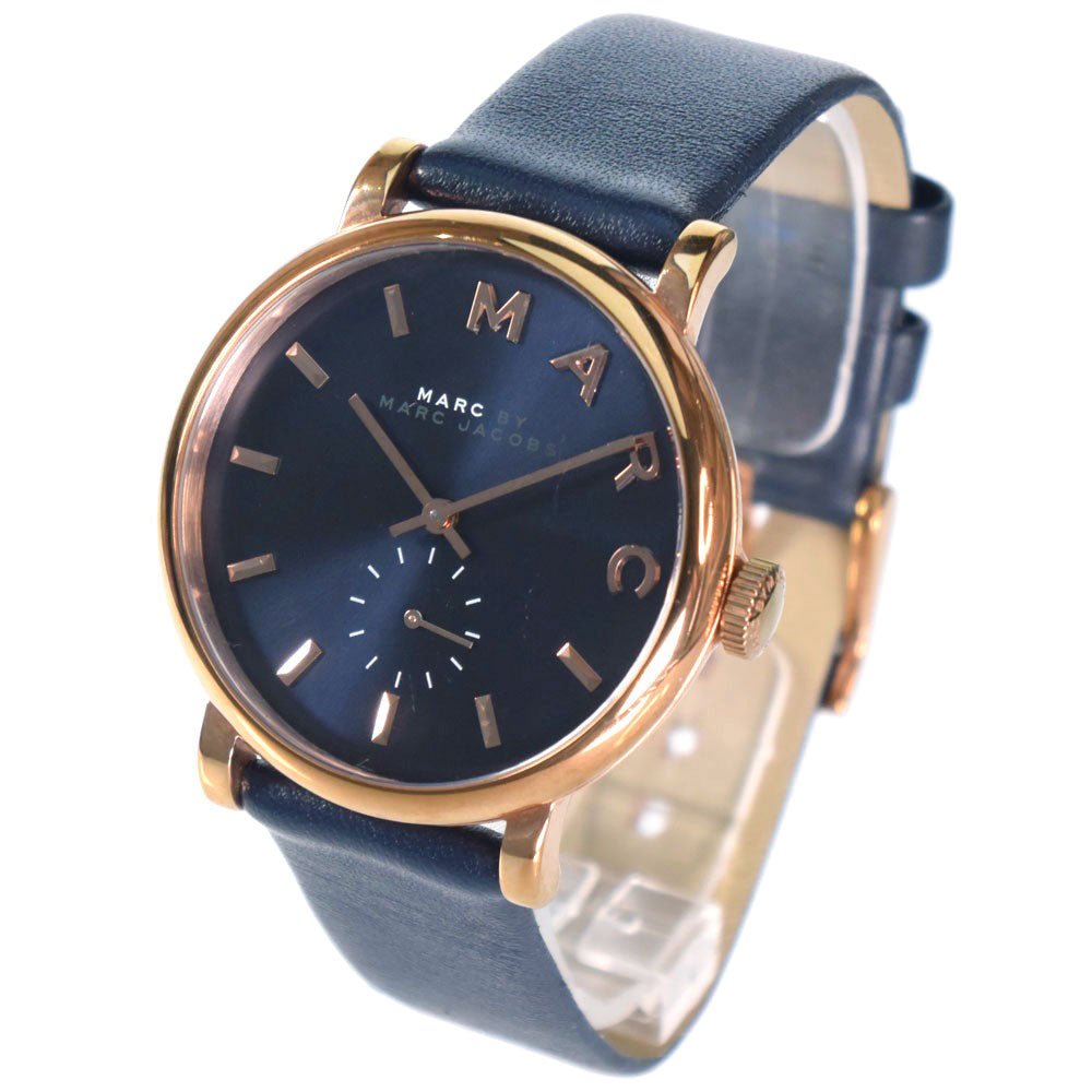 Marc Jacobs Baker Navy Blue Dial Navy Blue Leather Strap Watch for Women - MBM1329 Watches Marc Jacobs   