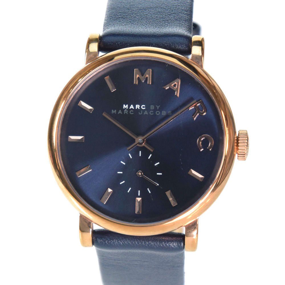 Marc Jacobs Baker Navy Blue Dial Navy Blue Leather Strap Watch for Women - MBM1329 Watches Marc Jacobs   