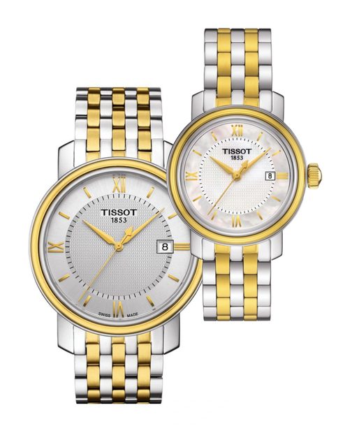 Tissot T Classic Bridgeport Silver Dial Two Tone Mesh Bracelet Watch For Men - T097.410.22.038.00 Watches Tissot   