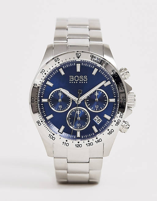 Hugo Boss Hero Sport Blue Dial Silver Steel Strap Watch for Men - 1513755 Watches Hugo Boss   