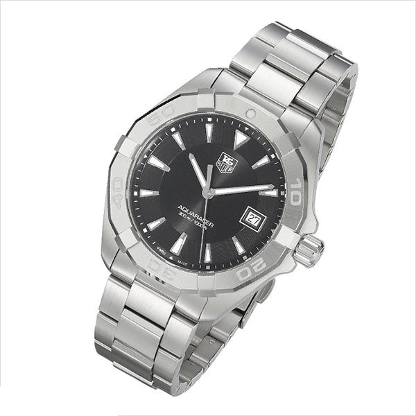 Tag Heuer Aquaracer 41mm Quartz Black Dial Silver Steel Strap Watch for Men - WAY1110.BA0928 Watches Tag Heuer   