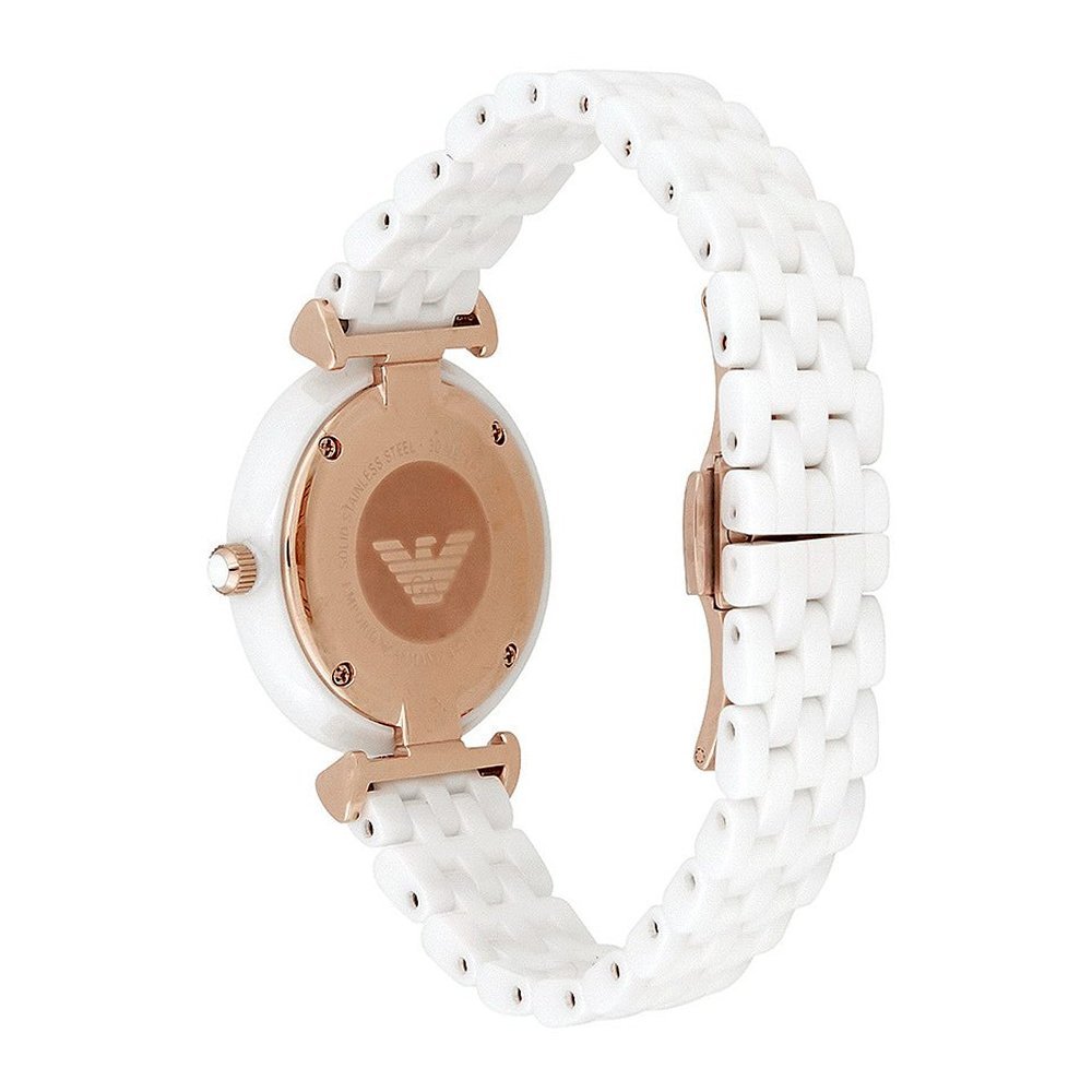 Emporio Armani Ceramica Mother of Pearl Dial White Ceramic Strap Watch For Women - AR1486 Watches Emporio Armani   