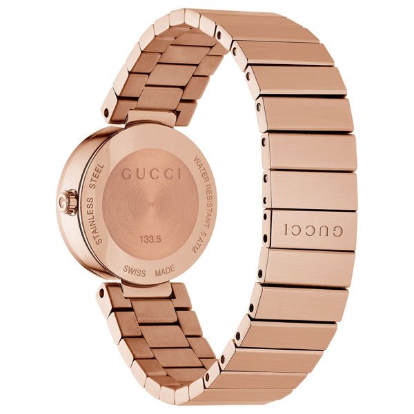 Gucci G Interlocking Mother of Pearl Dial Rose Gold Steel Strap Watch For Women - YA133515 Watches Gucci   