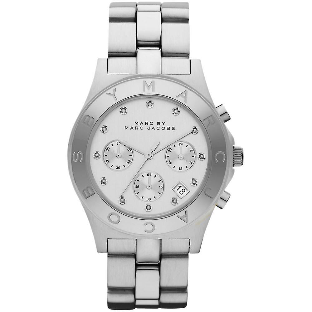 Marc Jacobs Blade White Dial SIlver Stainless Steel Strap Watch for Women - MBM3100 Watches Marc Jacobs   