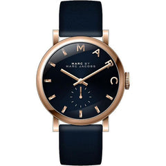 Marc Jacobs Baker Navy Blue Dial Navy Blue Leather Strap Watch for Women - MBM1329 Watches Marc Jacobs   