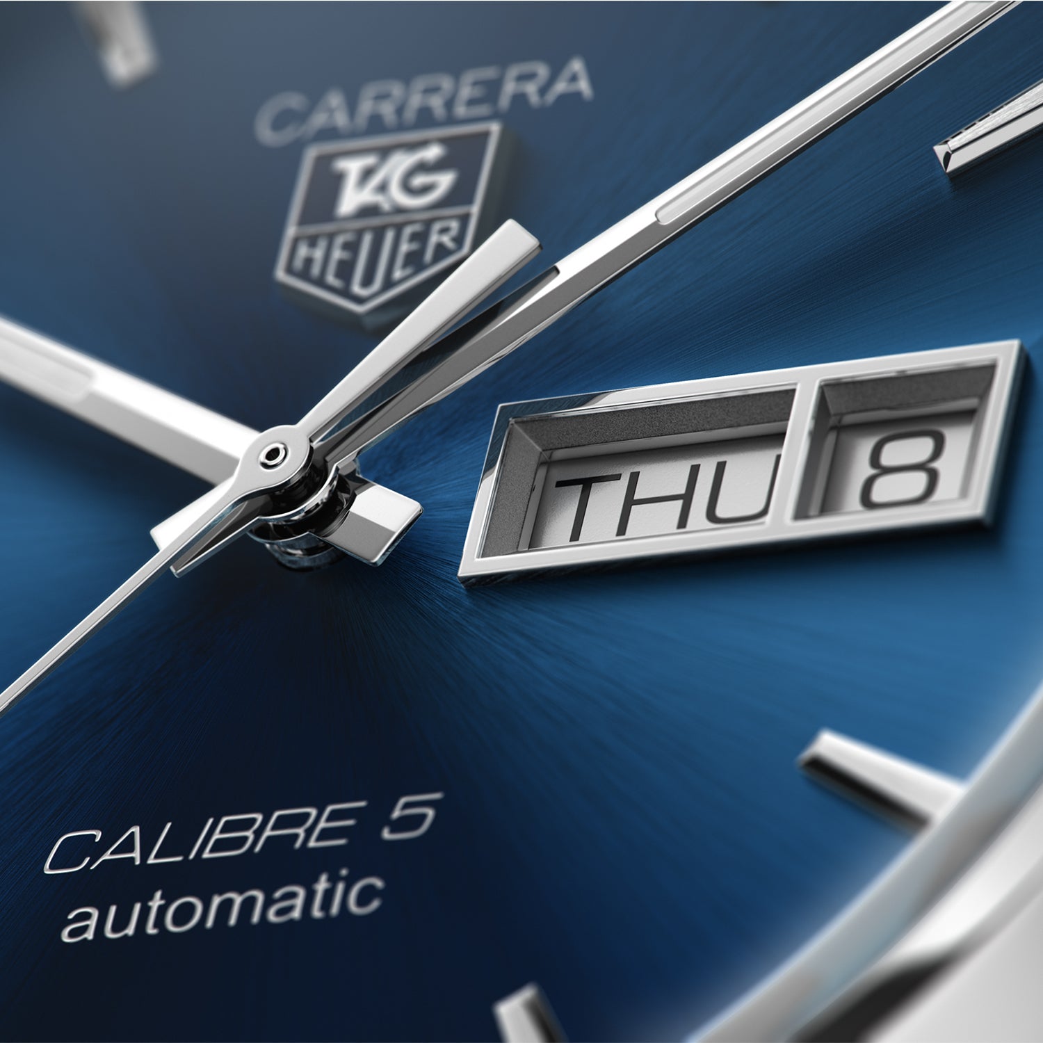 Tag Heuer Carrera Calibre 5 Automatic Blue Dial Blue Leather Strap Watch for Men - WAR201E.FC6292 Watches Tag Heuer   