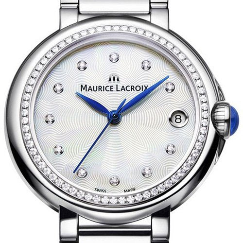 Maurice Lacroix Fiaba Diamonds Mother of Pearl Dial Silver Steel Strap Watch for Women - FA1004-SD502-170-1 Watches Maurice Lacroix   