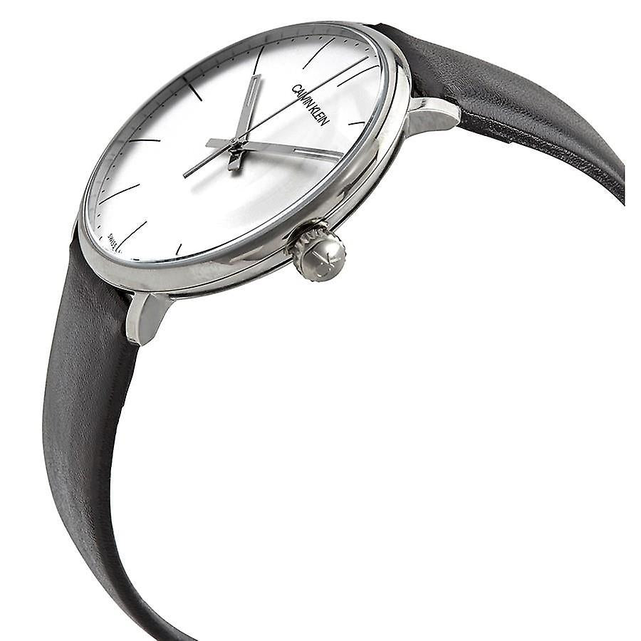 Calvin Klein High Noon Quartz White Dial Black Leather Strap Watch for Men - K8M211C6 Watches Calvin Klein   