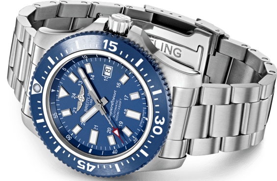 Breitling Superocean 44mm Special Blue Dial Silver Steel Strap Watch for Men - Y17393161C1A1 Watches Breitling   