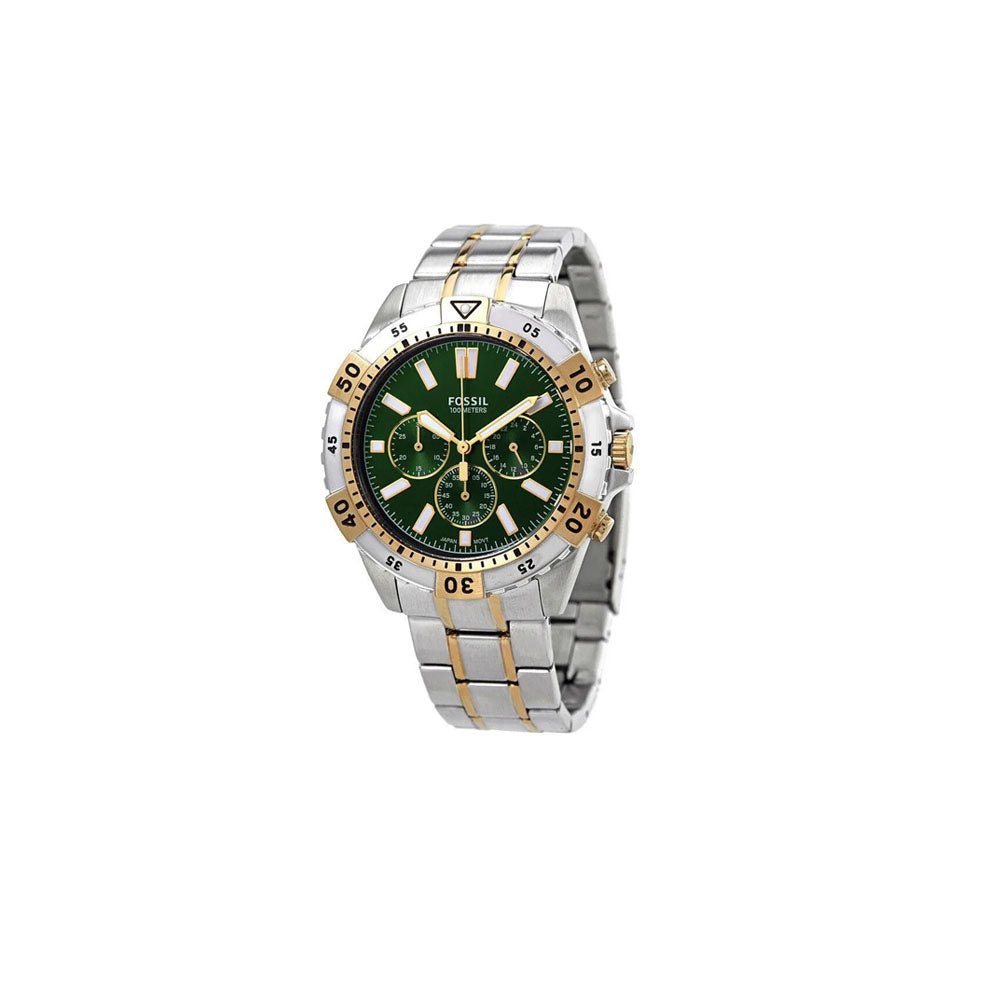 Fossil Garrett Chronograph Green Dial Two Tone Steel Strap Watch for Men - FS5622 Watches Fossil   