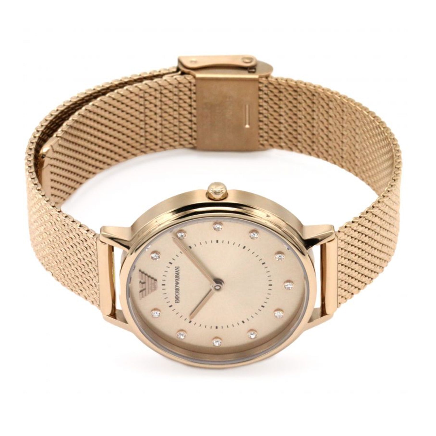 Emporio Armani Pink Dial Pink Mesh Bracelet Watch For Women - AR11129 Watches Emporio Armani   