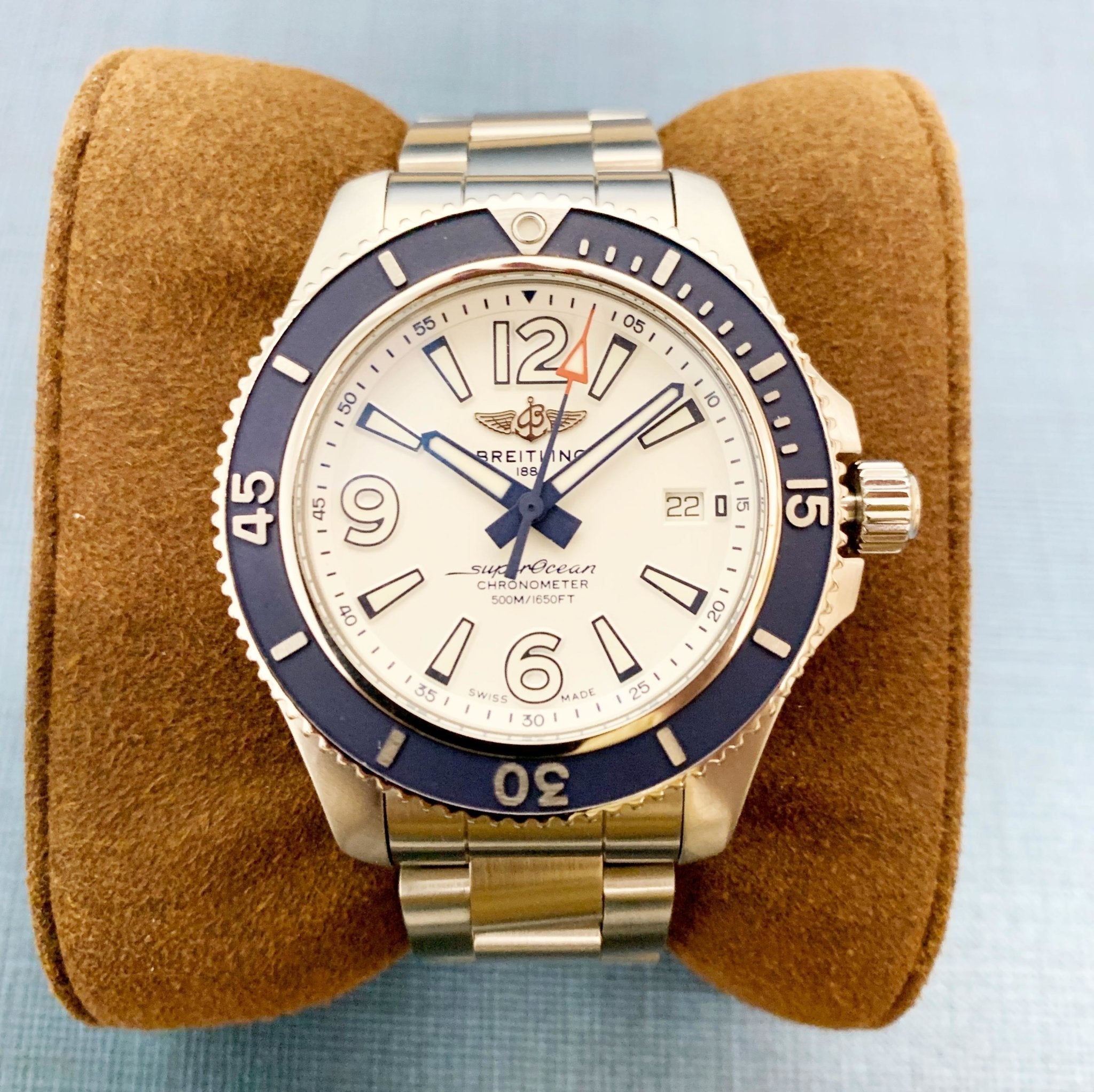 Breitling Superocean 42mm White Dial Silver Steel Strap Watch for Men - A17366D81A1A1 Watches Breitling   