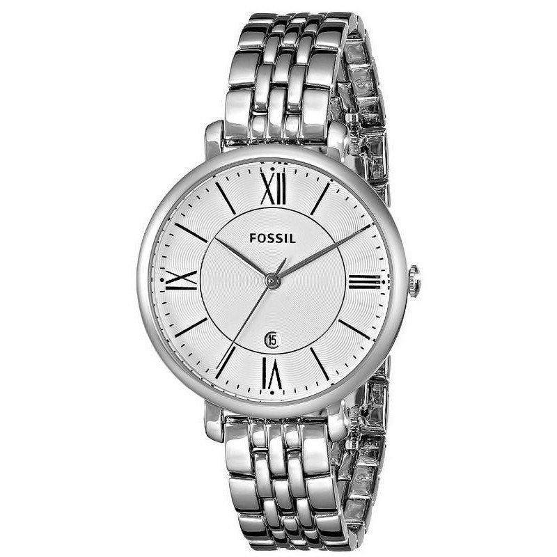 Fossil Jacqueline White Dial Silver Steel Strap Watch for Women - ES3433 Watches Fossil   