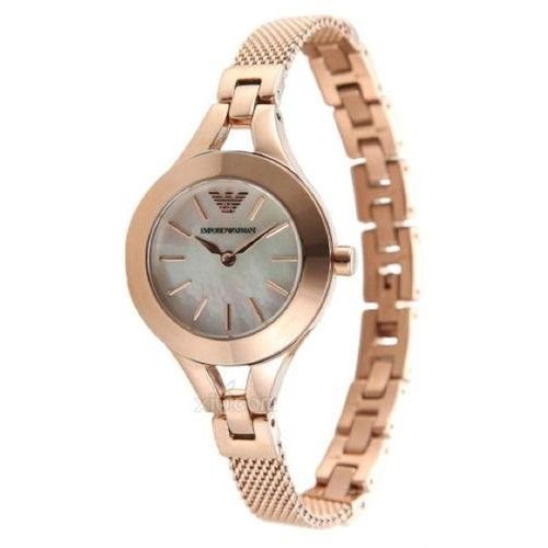 Emporio Armani Chiara Analog White Dial Rose Gold Stainless Steel Strap Watch For Women - AR7329 Watches Emporio Armani   