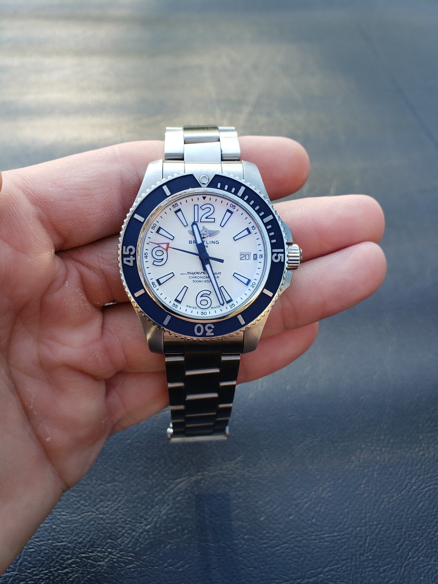 Breitling Superocean 42mm White Dial Silver Steel Strap Watch for Men - A17366D81A1A1 Watches Breitling   