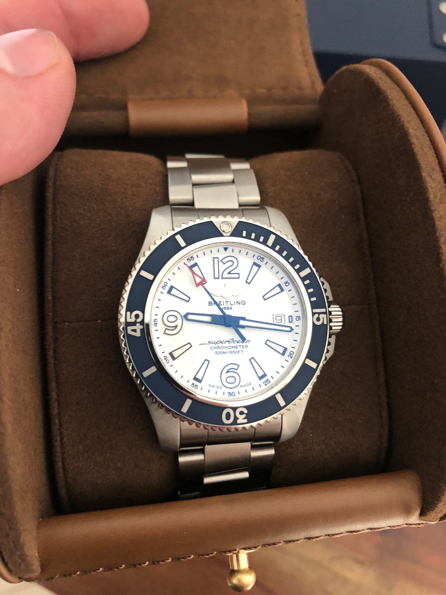 Breitling Superocean 42mm White Dial Silver Steel Strap Watch for Men - A17366D81A1A1 Watches Breitling   