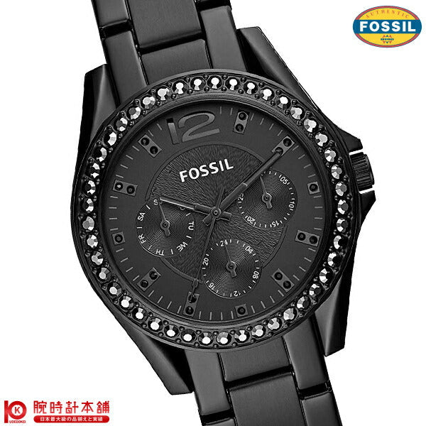 Fossil Riley Multifunction Black Dial Black Steel Strap Watch for Women - ES4519 Watches Fossil   