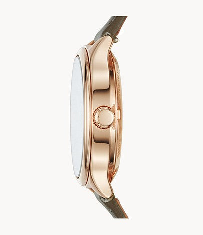 Fossil Suitor Mechanical Grey Dial Grey Leather Strap Watch for Women - BQ3265 Watches Fossil   
