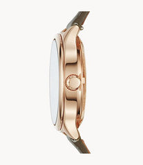 Fossil Suitor Mechanical Grey Dial Grey Leather Strap Watch for Women - BQ3265 Watches Fossil   