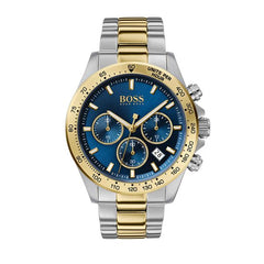 Hugo Boss Hero Blue Dial Two Tone Steel Strap Watch for Men - 1513767 Watches Hugo Boss   