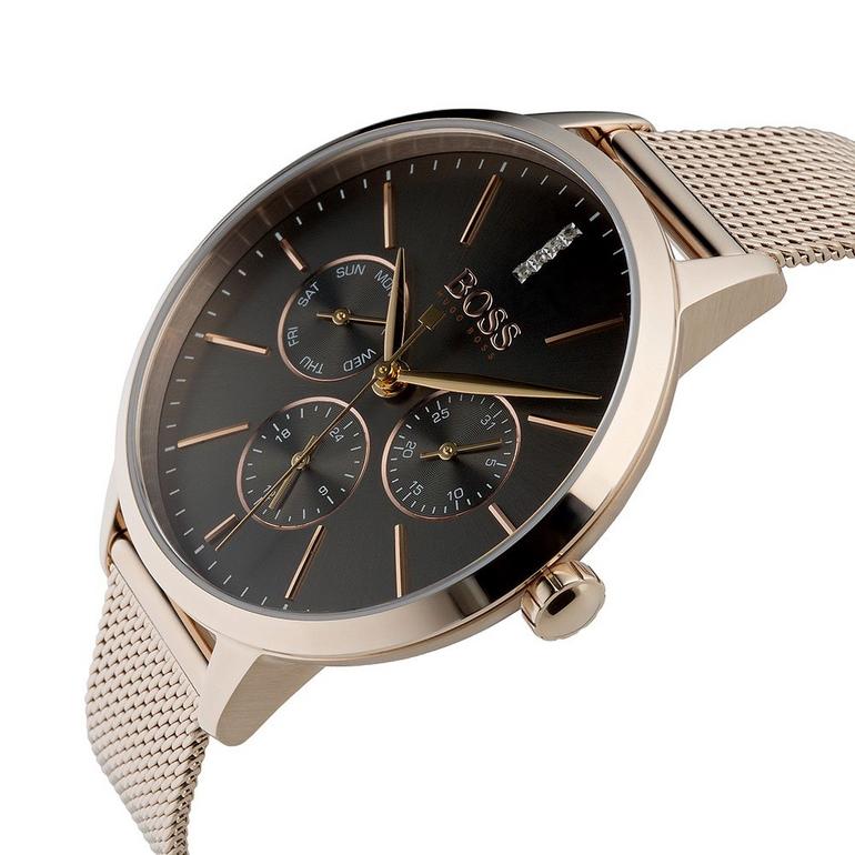 Hugo Boss Symphony Grey Dial Gold Mesh Bracelet Watch for Women - 1502424 Watches Hugo Boss   