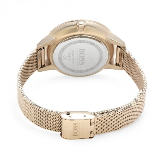 Hugo Boss Symphony Grey Dial Gold Mesh Bracelet Watch for Women - 1502424 Watches Hugo Boss   