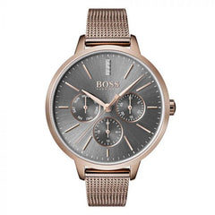 Hugo Boss Symphony Grey Dial Gold Mesh Bracelet Watch for Women - 1502424 Watches Hugo Boss   