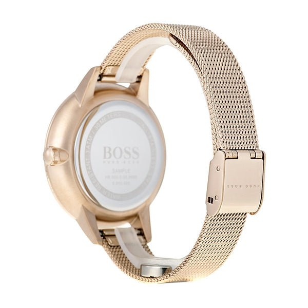 Hugo Boss Symphony Grey Dial Gold Mesh Bracelet Watch for Women - 1502424 Watches Hugo Boss   