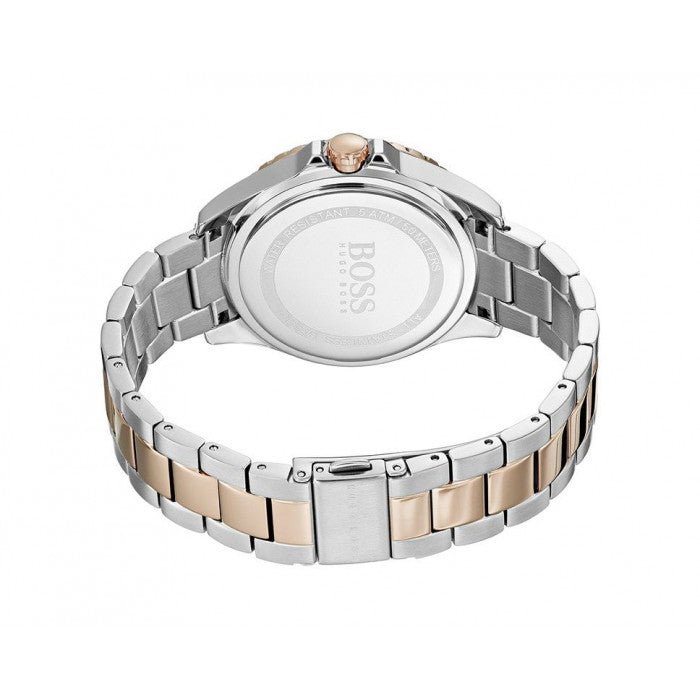 Hugo Boss Hera Chronograph Silver Dial Two Tone Steel Strap Watch for Women -1502446 Watches Hugo Boss   