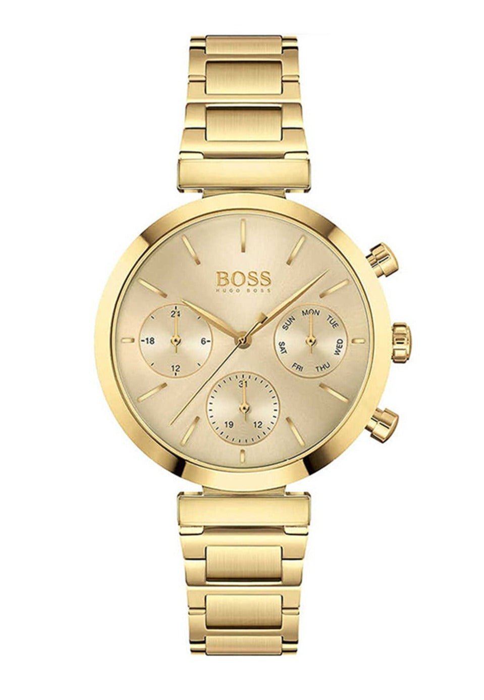 Hugo Boss Flawless Gold Dial Gold Steel Strap Watch for Women - 1502532 Watches Hugo Boss   